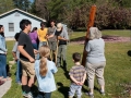 Children and youth working in the Peace Garden