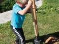 Children and youth working in the Peace Garden