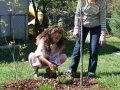 Children and youth working in the Peace Garden